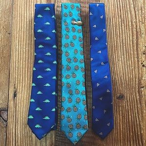 Set of 3 kids ties. 42-48inches and pineapple tie pin.
